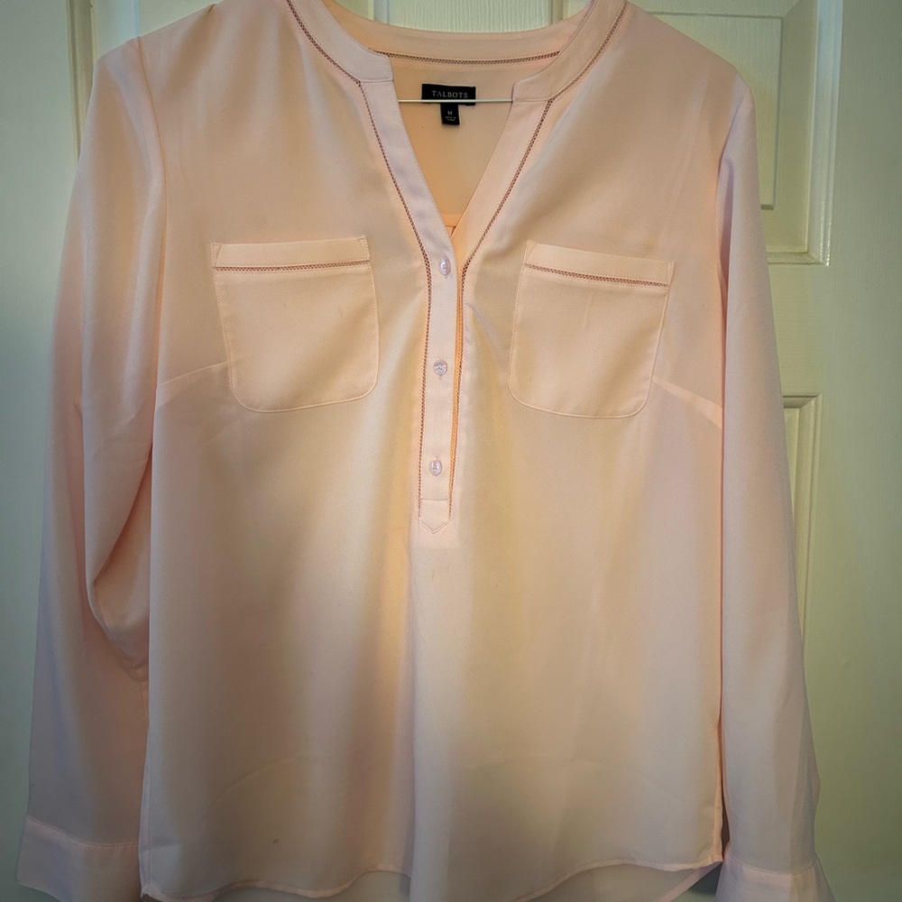 Talbots Soft Blush Button-Front Blouse